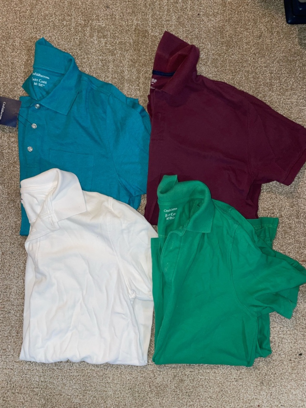 croft & barrow Mens Polo Pack - Teal, Burgundy, White, Green